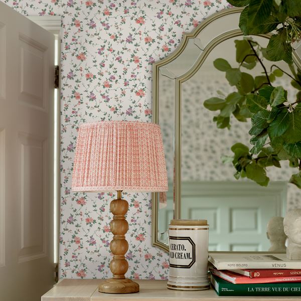 Priory Wallpaper - Coral Pink